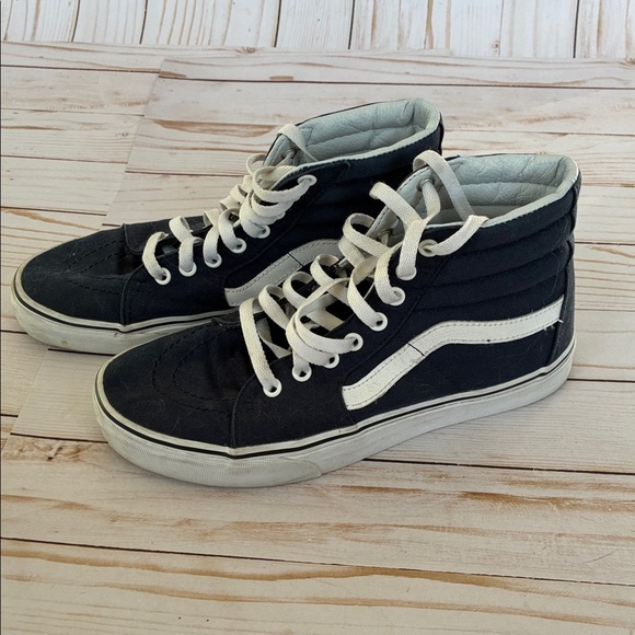 VANS Navy SK8-HI CANVAS Sneakers Hi Top Wm 8.5 Men 7.0 Off The Wall - Picture 1 of 7